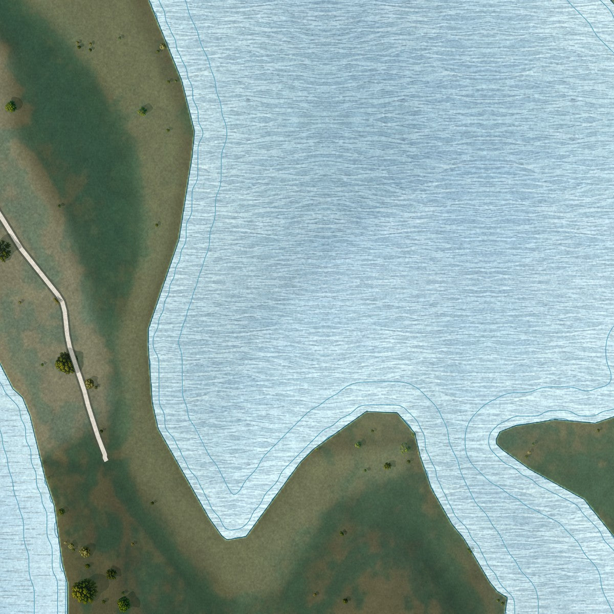 Second close-up of the map of Clitherall, Minnesota print showing more streets and buildings