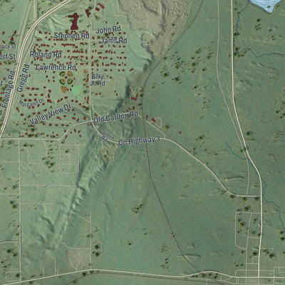 Second close-up of the map of Cloquet, Minnesota print showing more streets and buildings