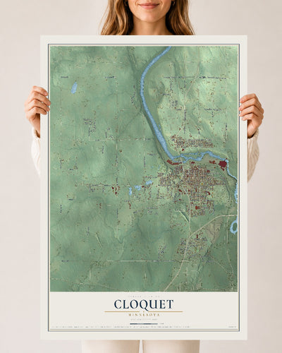 Map of Cloquet, Minnesota, 24 x 36 inch unframed archival matte print