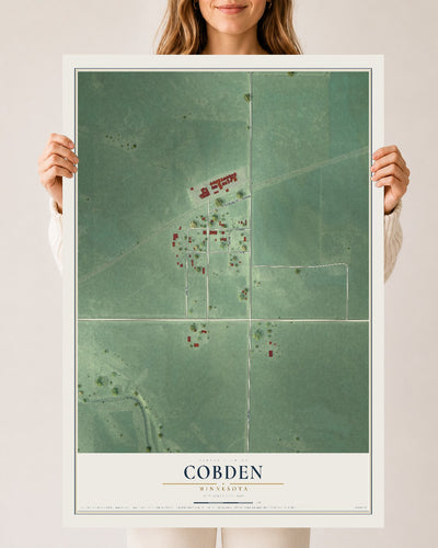 Map of Cobden, Minnesota, 24 x 36 inch unframed archival matte print