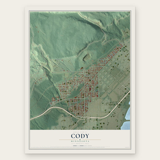 Cody, Minnesota map print, the full design