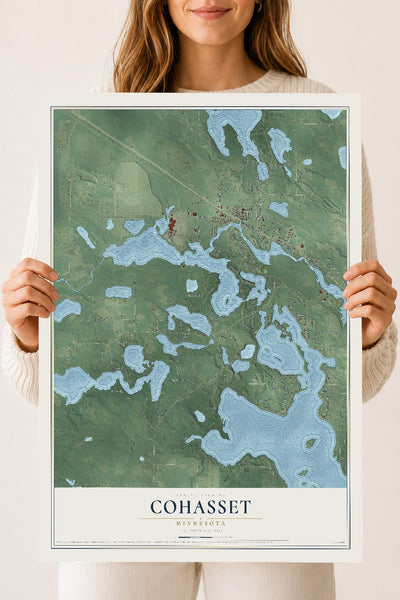 Map of Cohasset, Minnesota, 18 x 24 inch unframed archival matte print
