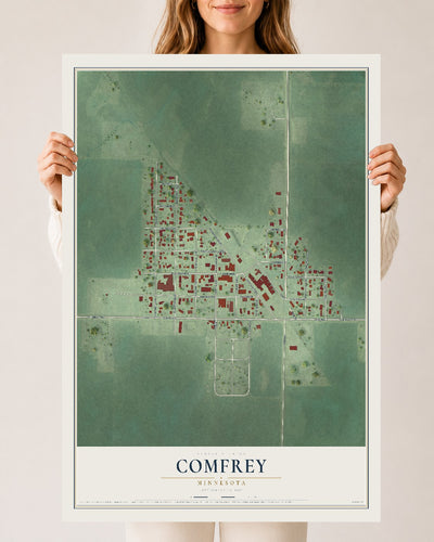 Map of Comfrey, Minnesota, 24 x 36 inch unframed archival matte print
