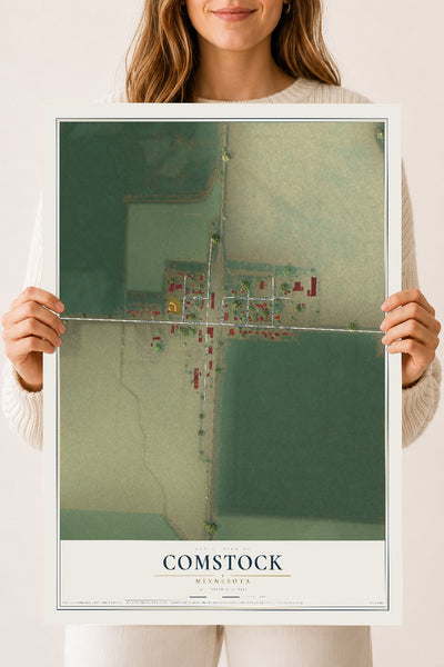 Map of Comstock, Minnesota, 18 x 24 inch unframed archival matte print