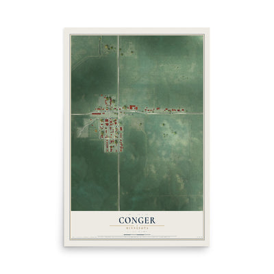 Map of Conger, Minnesota, 12 x 18 inch unframed archival matte print