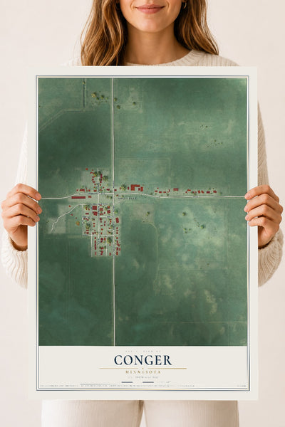Map of Conger, Minnesota, 18 x 24 inch unframed archival matte print
