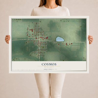 Map of Cosmos, Minnesota, 24 x 36 inch unframed archival matte print