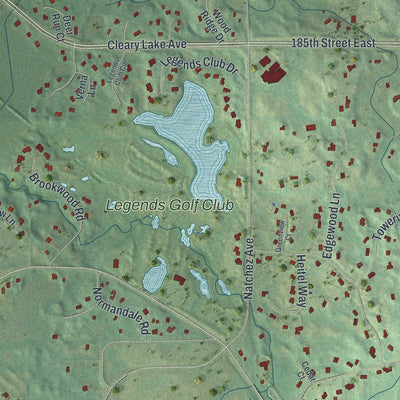 Second close-up of the map of Credit River, Minnesota print showing more streets and buildings