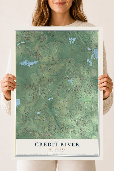 Map of Credit River, Minnesota, 18 x 24 inch unframed archival matte print