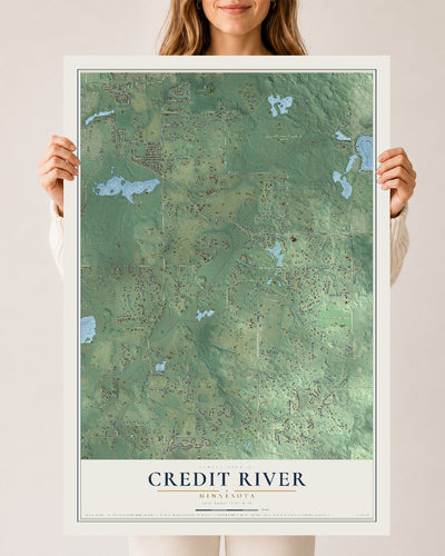 Map of Credit River, Minnesota, 24 x 36 inch unframed archival matte print