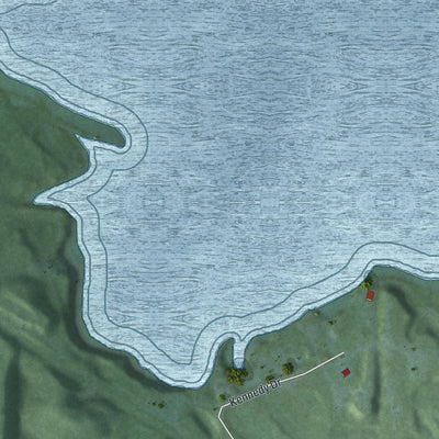 Second close-up of the map of Cuyuna, Minnesota print showing more streets and buildings