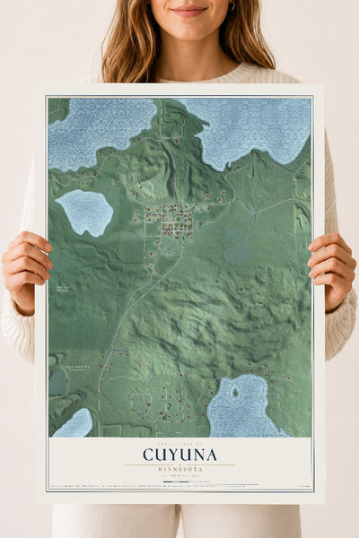 Map of Cuyuna, Minnesota, 18 x 24 inch unframed archival matte print