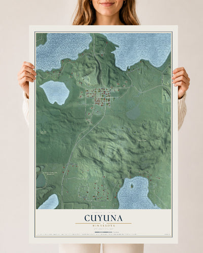 Map of Cuyuna, Minnesota, 24 x 36 inch unframed archival matte print