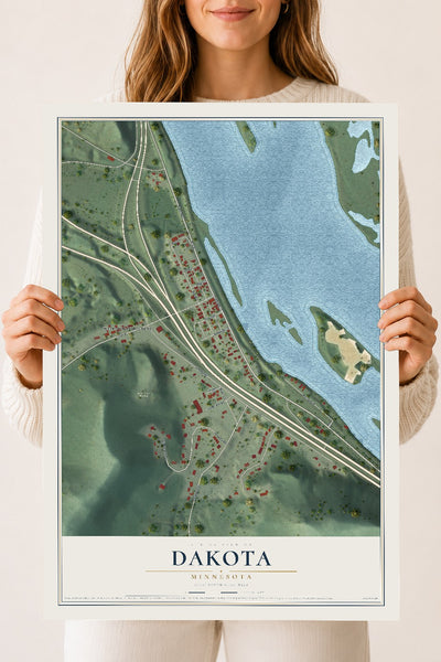 Map of Dakota, Minnesota, 18 x 24 inch unframed archival matte print