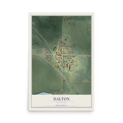 Map of Dalton, Minnesota, 12 x 18 inch unframed archival matte print