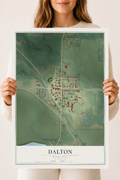 Map of Dalton, Minnesota, 18 x 24 inch unframed archival matte print