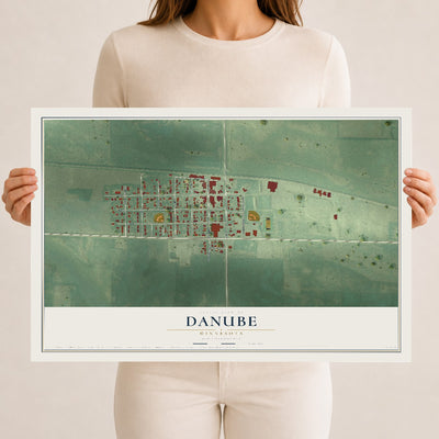 Map of Danube, Minnesota, 12 x 18 inch unframed archival matte print