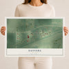 Map of Danvers, Minnesota, 12 x 18 inch unframed archival matte print