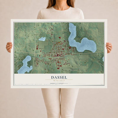 Map of Dassel, Minnesota, 24 x 36 inch unframed archival matte print
