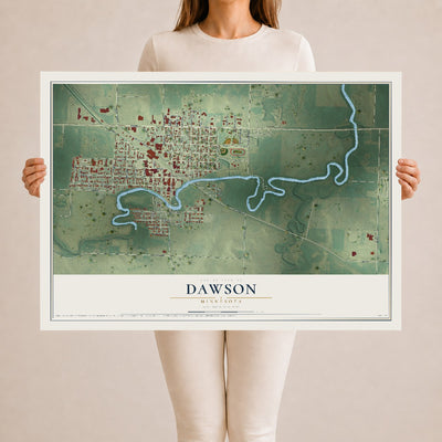 Map of Dawson, Minnesota, 24 x 36 inch unframed archival matte print