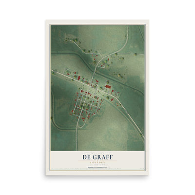 Map of De Graff, Minnesota, 12 x 18 inch unframed archival matte print