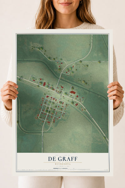 Map of De Graff, Minnesota, 18 x 24 inch unframed archival matte print