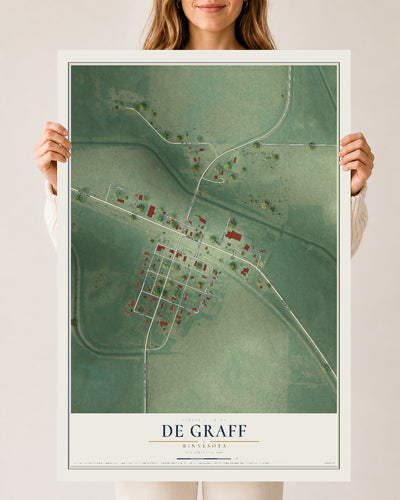 Map of De Graff, Minnesota, 24 x 36 inch unframed archival matte print