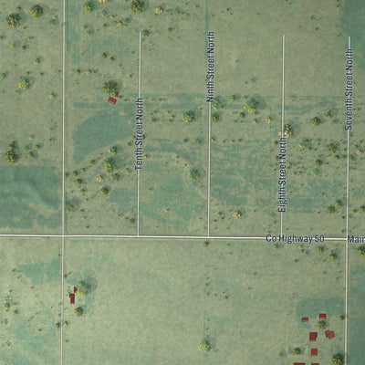 Second close-up of the map of Deer Creek, Minnesota print showing more streets and buildings