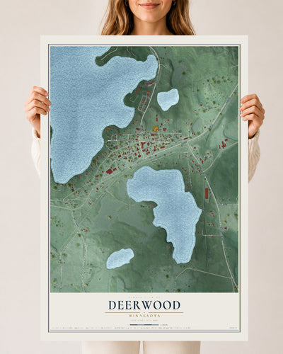 Map of Deerwood, Minnesota, 24 x 36 inch unframed archival matte print