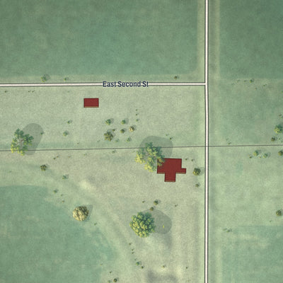Second close-up of the map of Delavan, Minnesota print showing more streets and buildings