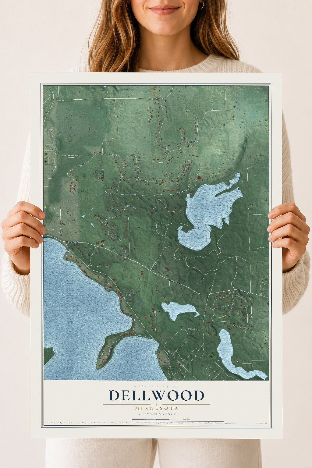 Map of Dellwood, Minnesota, 18 x 24 inch unframed archival matte print
