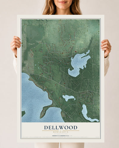 Map of Dellwood, Minnesota, 24 x 36 inch unframed archival matte print