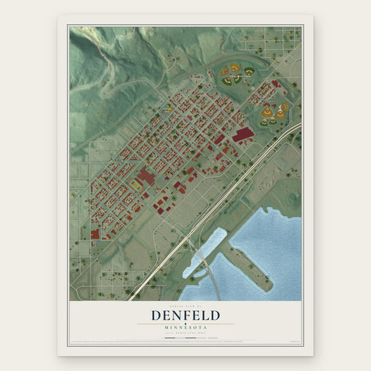 Denfeld, Minnesota map print, the full design