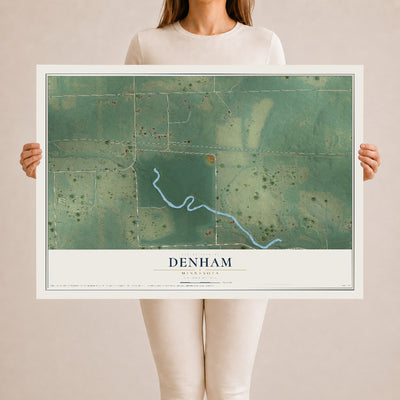 Map of Denham, Minnesota, 24 x 36 inch unframed archival matte print