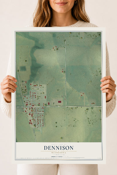 Map of Dennison, Minnesota, 18 x 24 inch unframed archival matte print