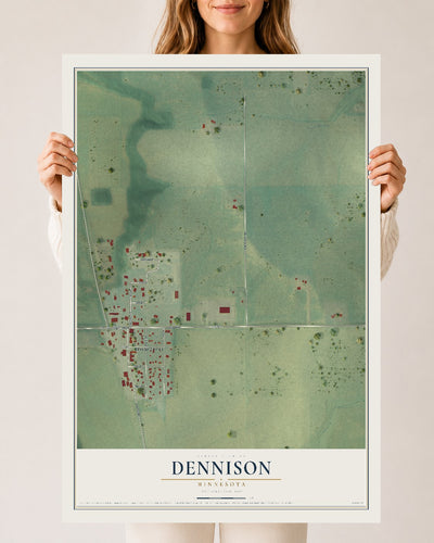 Map of Dennison, Minnesota, 24 x 36 inch unframed archival matte print