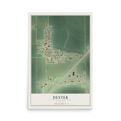 Map of Dexter, Minnesota, 12 x 18 inch unframed archival matte print