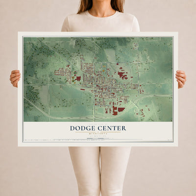 Map of Dodge Center, Minnesota, 24 x 36 inch unframed archival matte print