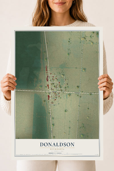 Map of Donaldson, Minnesota, 18 x 24 inch unframed archival matte print