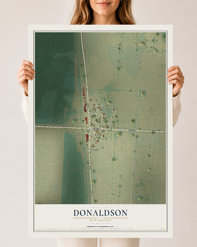 Map of Donaldson, Minnesota, 24 x 36 inch unframed archival matte print