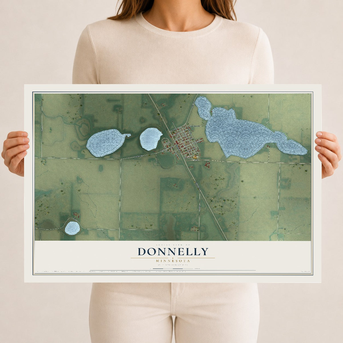 Map of Donnelly, Minnesota, 12 x 18 inch unframed archival matte print