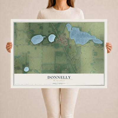 Map of Donnelly, Minnesota, 24 x 36 inch unframed archival matte print