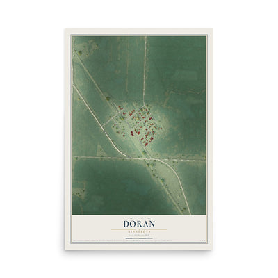 Map of Doran, Minnesota, 12 x 18 inch unframed archival matte print