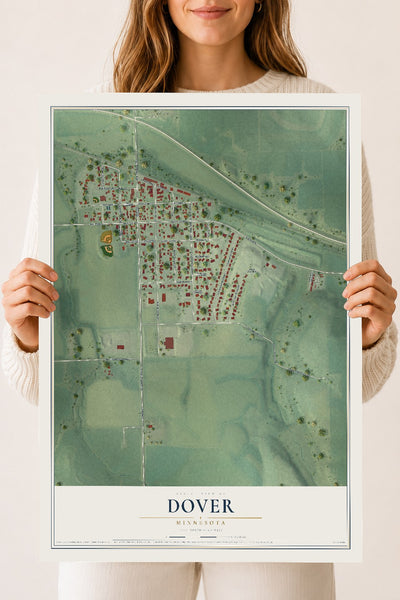 Map of Dover, Minnesota, 18 x 24 inch unframed archival matte print