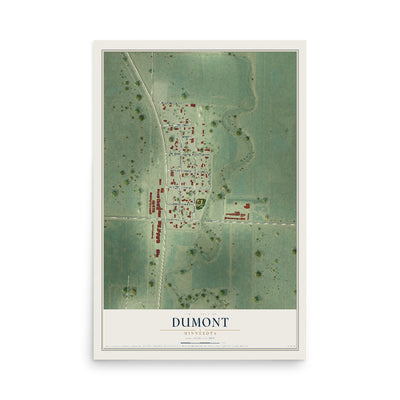 Map of Dumont, Minnesota, 12 x 18 inch unframed archival matte print