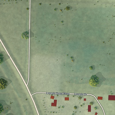 Second close-up of the map of Dumont, Minnesota print showing more streets and buildings