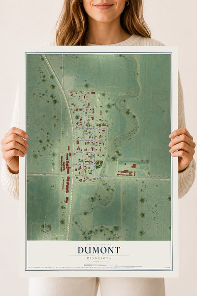 Map of Dumont, Minnesota, 18 x 24 inch unframed archival matte print