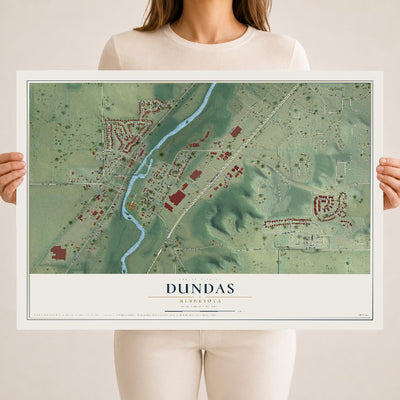 Map of Dundas, Minnesota, 18 x 24 inch unframed archival matte print