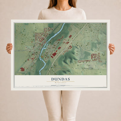 Map of Dundas, Minnesota, 24 x 36 inch unframed archival matte print