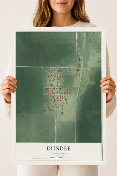 Map of Dundee, Minnesota, 18 x 24 inch unframed archival matte print